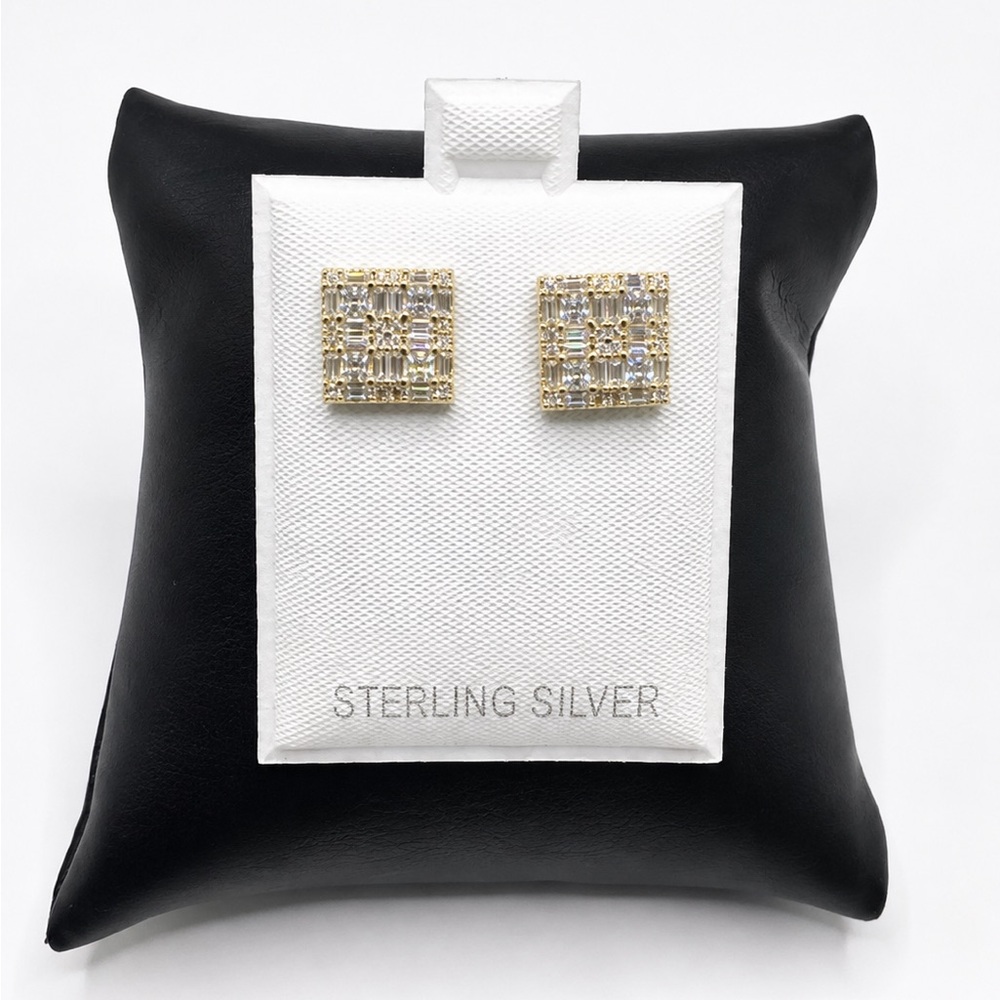 925 Sterling Silver 1.00CTW MOISSANITE Square Stud Earrings